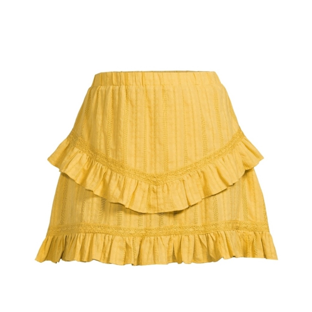 NWT: Time and Tru Yellow Mini Skirt Size Large 12-14
